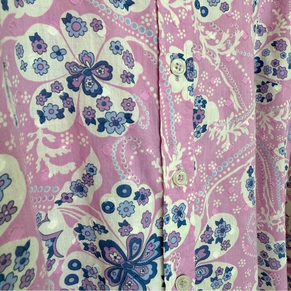 Talbots Women's Plus 2X Floral Cotton Blouse Long Sleeve Collared Button Down - Picture 6 of 13